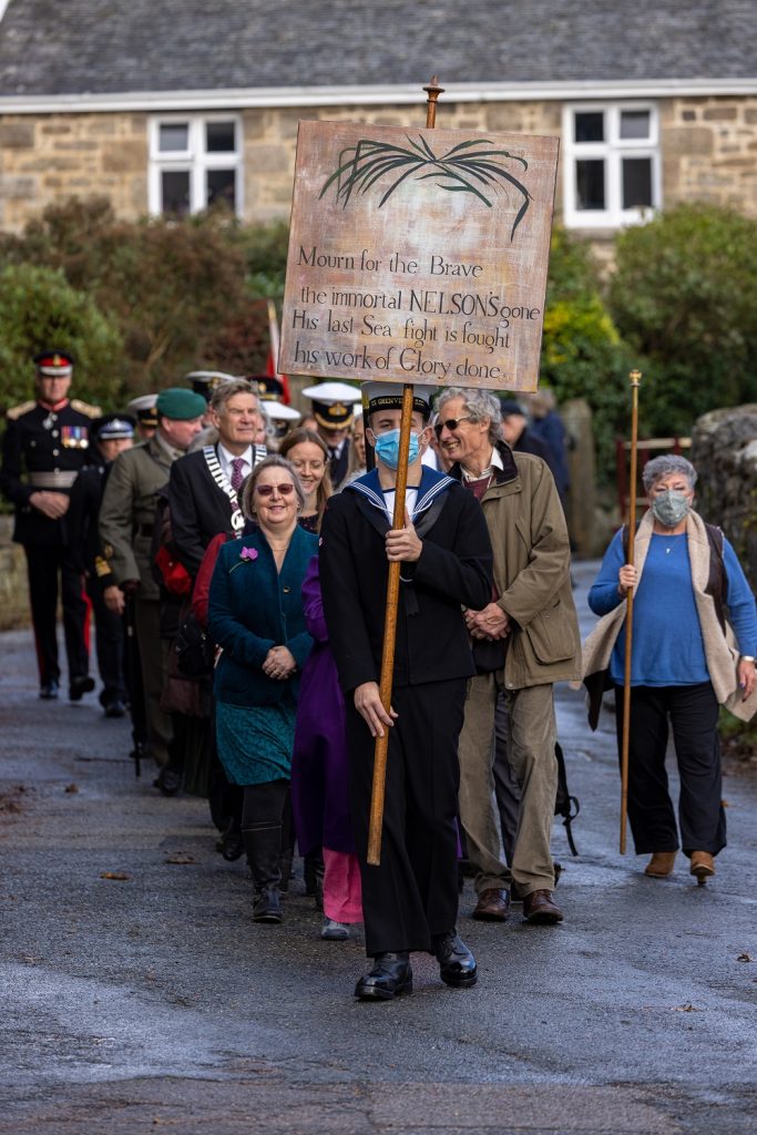 RNAS CULROSE SAILORS MARCH THROUGH MADRON COMMEMORATING TRAFALGAR